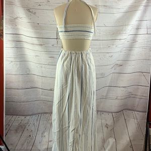 NORDSTROM 1 STATE Striped BACK CUT OUT Halter Maxi DRESS NWT